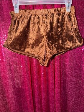 Y2K Heart Hips Brown Velvet Lounge Sleep Shorts